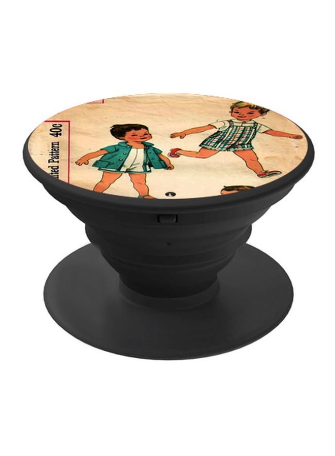 بي بي حامل هاتف بوب سوكيت مطبوع بتصميم شخصية كرتونية بيج/أخضر/أحمر - Image 1