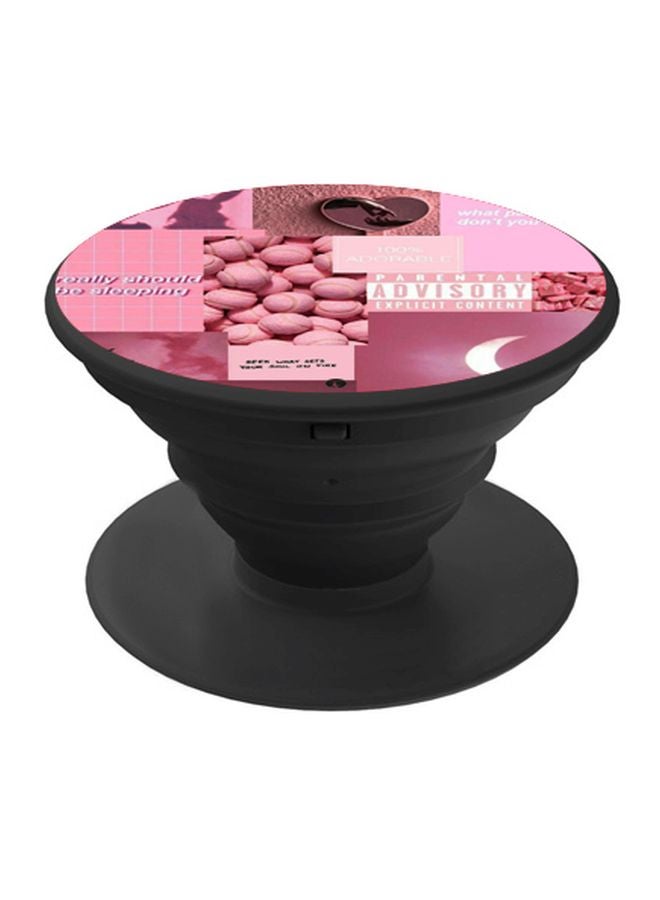 BP Quote Printed Pop Socket Phone Holder Pink/White/Black - Image 1