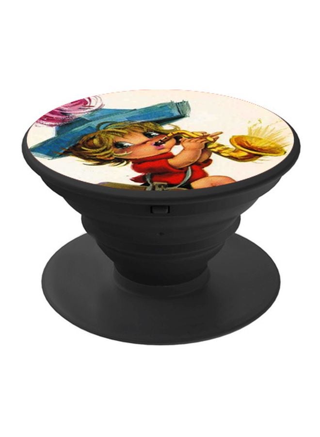 بي بي حامل هاتف بوب سوكيت بطبعة رسمة كرتونية لعازف ساكسفون أحمر / أزرق / أسود - Image 1