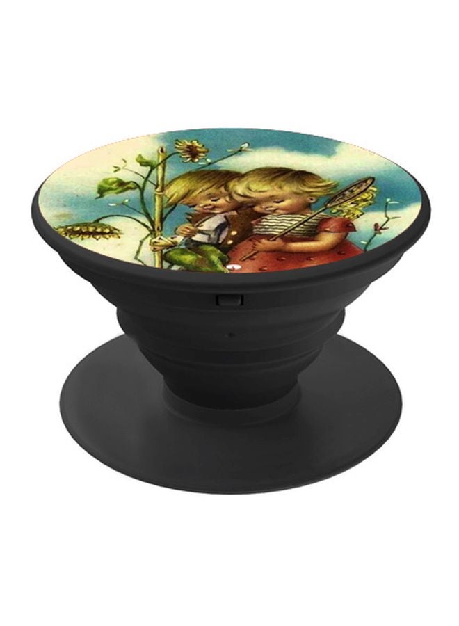 BP Cartoon Friends Printed Pop Socket Phone Holder Blue/Green/Black - Image 1