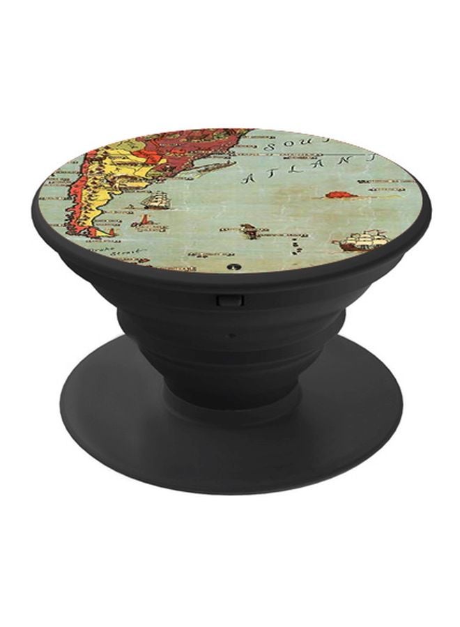 BP Map Printed Pop Socket Phone Holder Blue/Brown/Black - Image 1