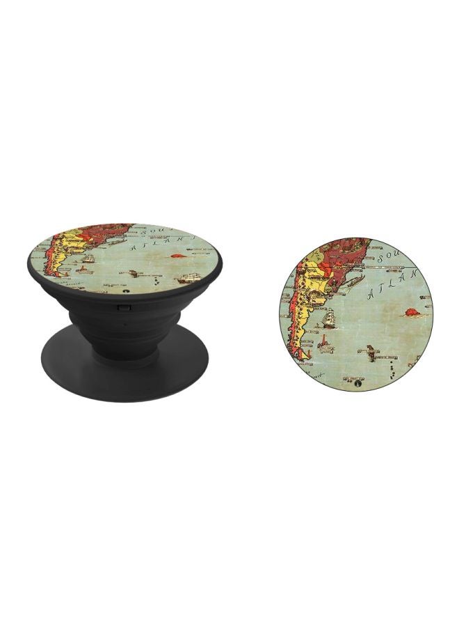 BP Map Printed Pop Socket Phone Holder Blue/Brown/Black - Image 2