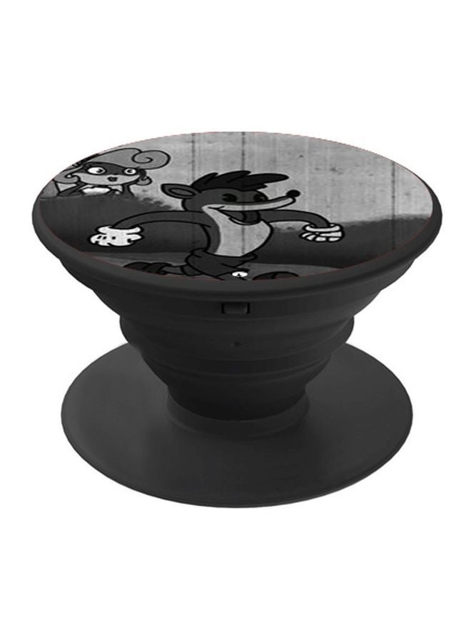 BP Cartoon Characters Printed Pop Socket Phone Holder Grey/White/Black - Image 1