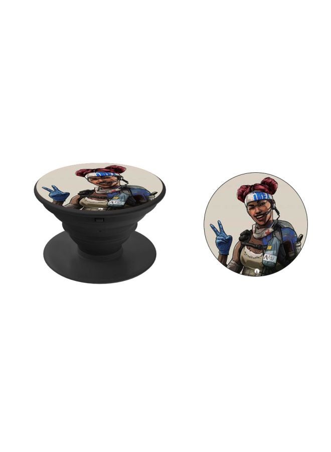 BP Girl Printed Pop Socket Phone Holder Grey/Blue/Black - Image 2