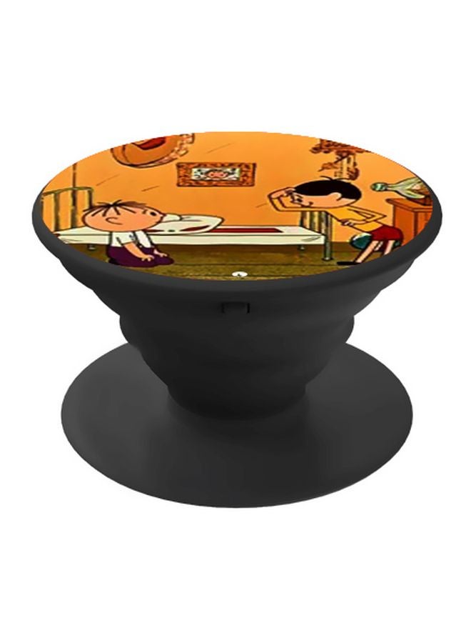 BP Cartoon Characters Printed Pop Socket Phone Holder Orange/White/Black - Image 1