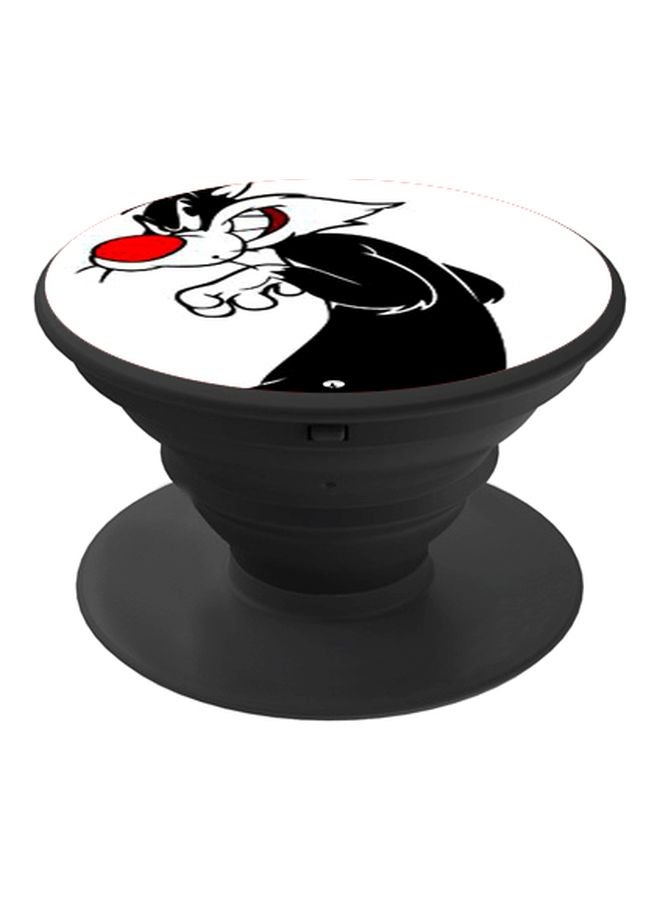 BP Cartoon Sylvester Cat Printed Pop Socket Phone Holder Black/White/Red - Image 1