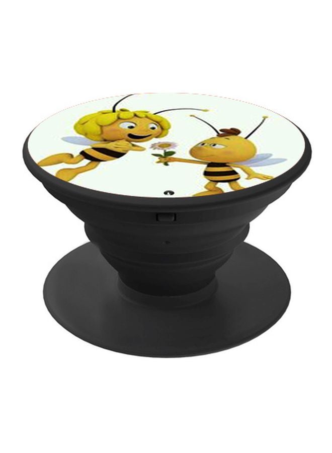 BP Cartoon Printed Pop Socket Phone Holder White/Yellow/Black - Image 1