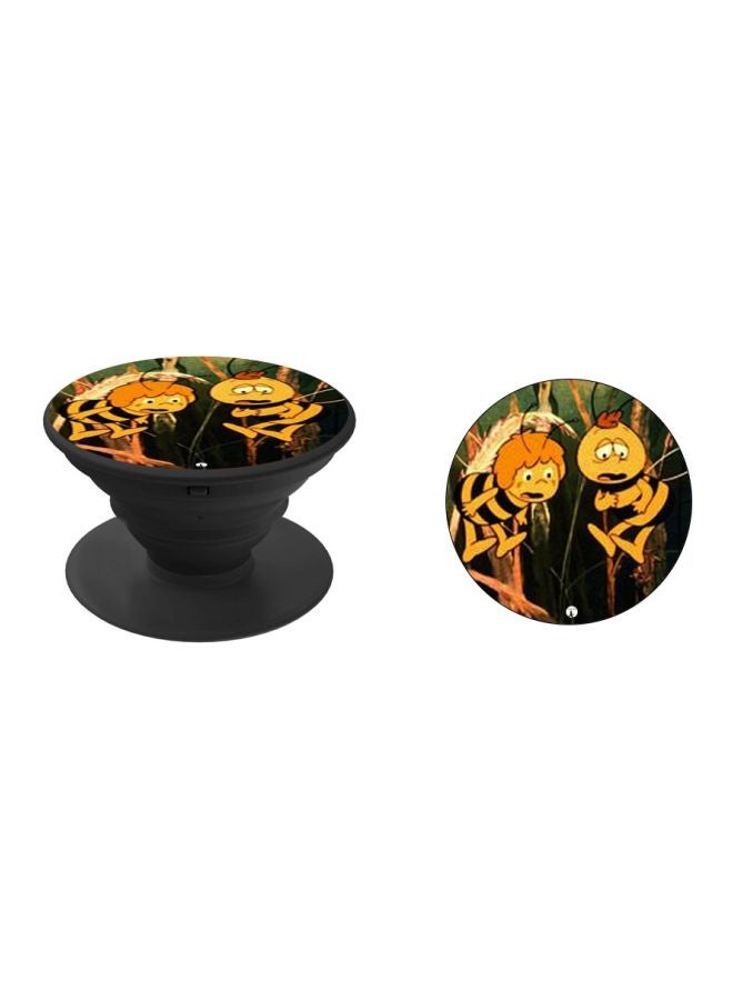 BP Cartoon Printed Pop Socket Phone Holder Black/Yellow/Red - Image 2