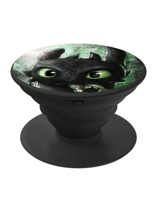 بي بي حامل هاتف على شكل مقبض أصابع منبثق بطبعة رسومات كرتونية أسود/أخضر - Image 1