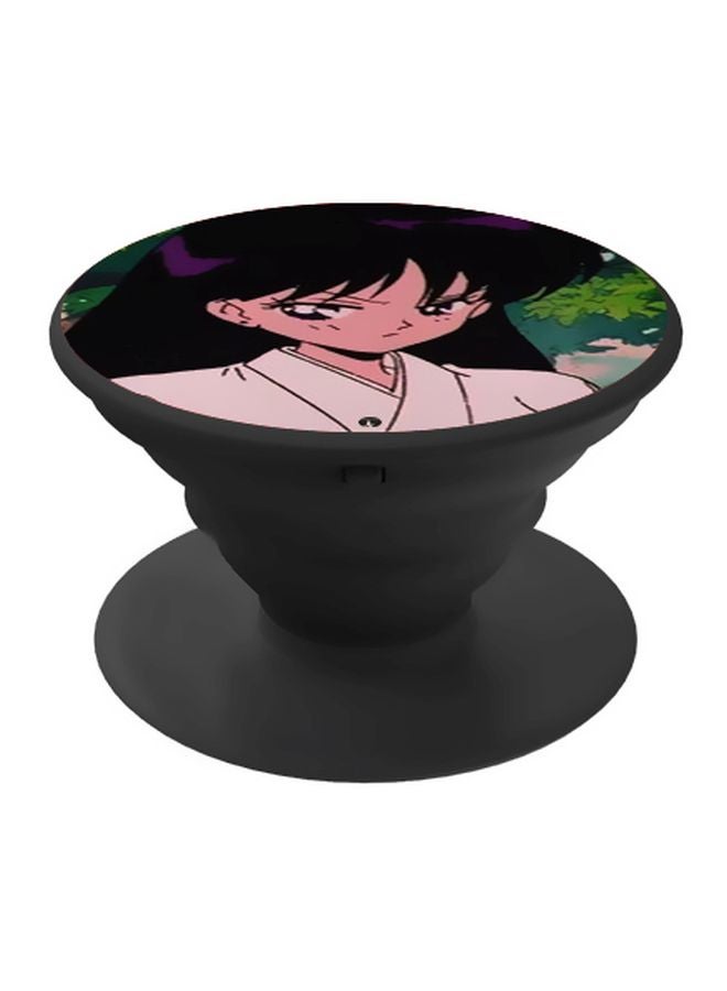 BP Cartoon Printed Pop Socket Phone Holder Black/Pink/Green - Image 1