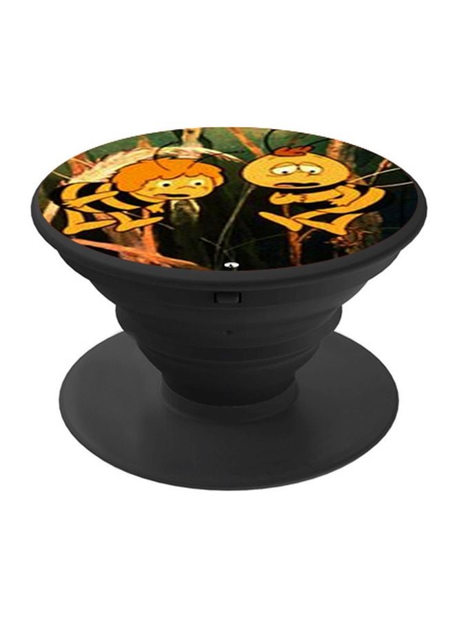 BP Cartoon Printed Pop Socket Phone Holder Black/Yellow/Red - Image 1