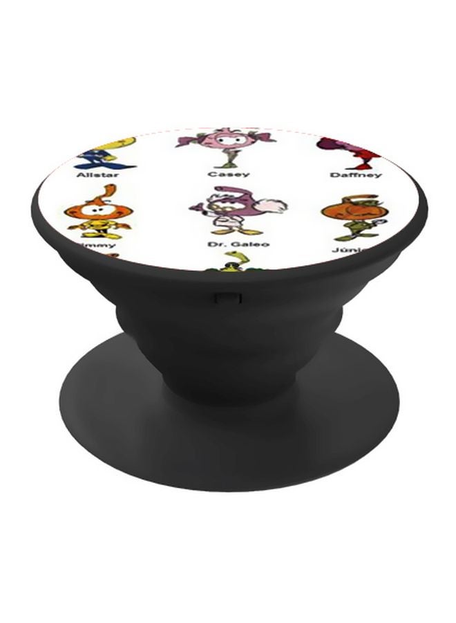 BP Cartoon Printed Pop Socket Phone Holder White/Pink/Orange - Image 1