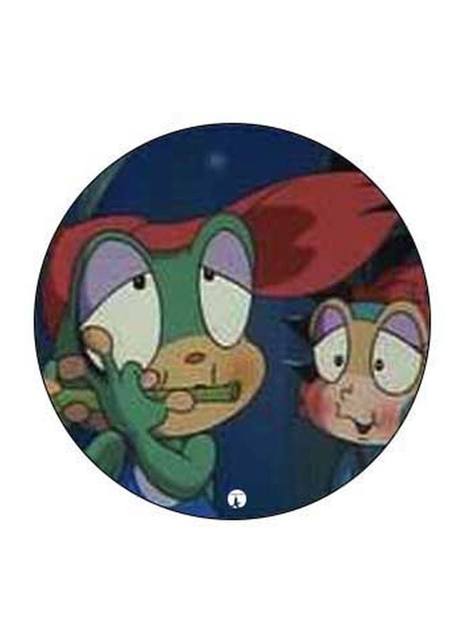 بي بي حامل هاتف على شكل مقبض أصابع منبثق بطبعة رسومات كرتونية أزرق/أخضر/بيج - Image 2