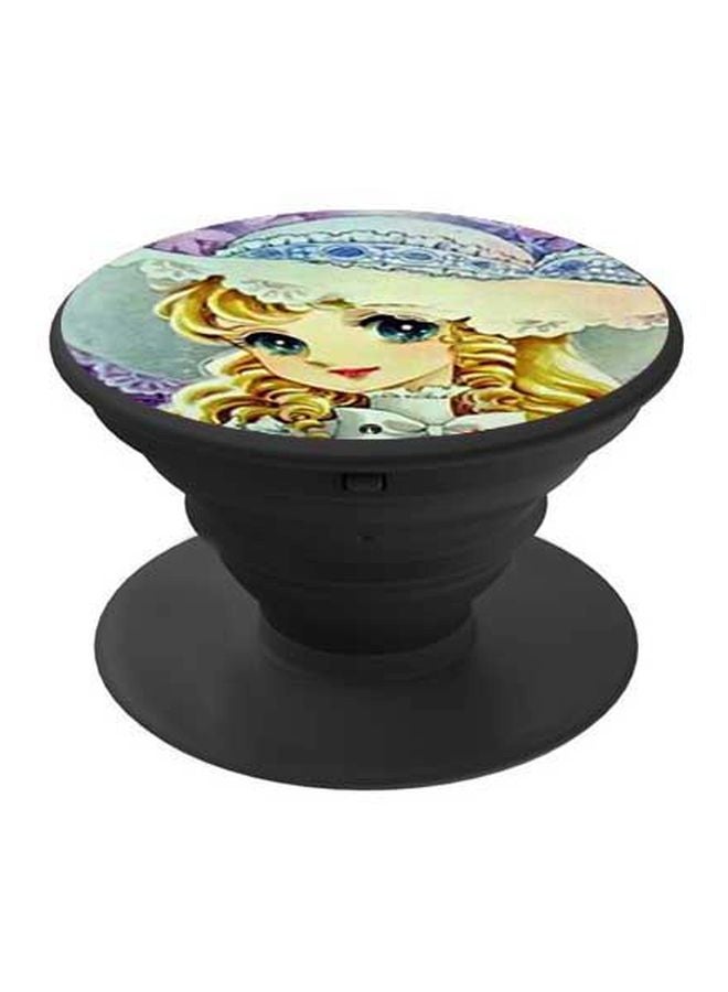 بي بي حامل هاتف بوب سوكيت بطبعة فتاة جميلة أصفر/أرجواني - Image 1