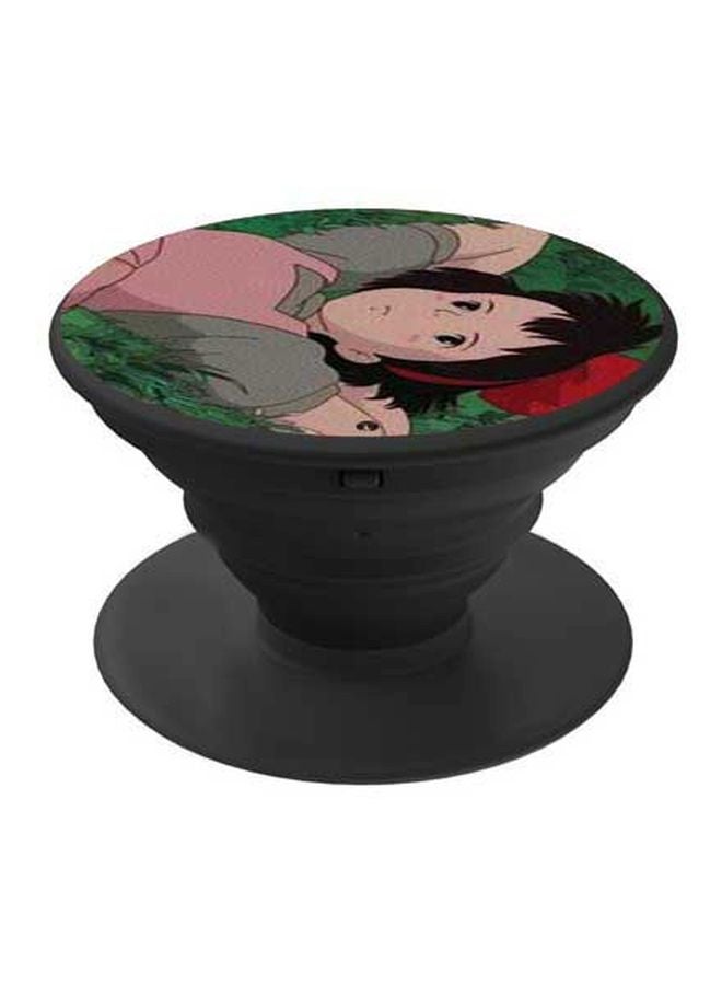 BP Cartoon Girl Printed Pop Socket Phone Holder Pink/Green/Black - Image 1