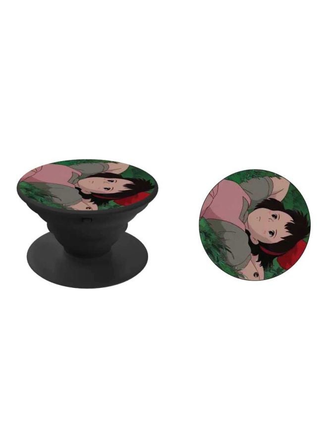 BP Cartoon Girl Printed Pop Socket Phone Holder Pink/Green/Black - Image 2