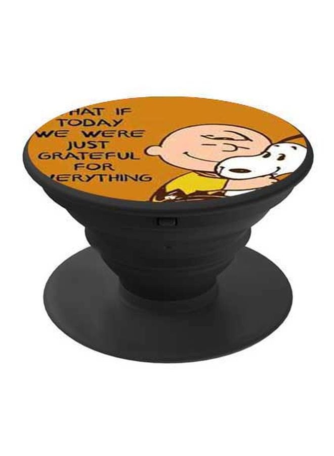 بي بي حامل هاتف بوب سوكيت مطبوع بتصميم شخصية كرتونية بني/أبيض/أسود - Image 1