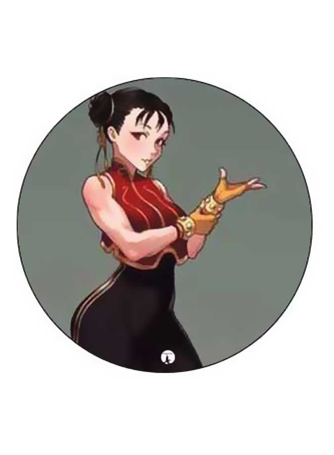 BP Anime Girl Printed Pop Socket Phone Holder Grey/Red/Black - Image 2