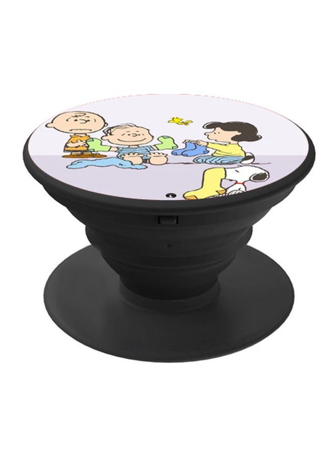 BP Cartoon Printed Pop Socket Phone Holder Purple/Yellow/Black - Image 1