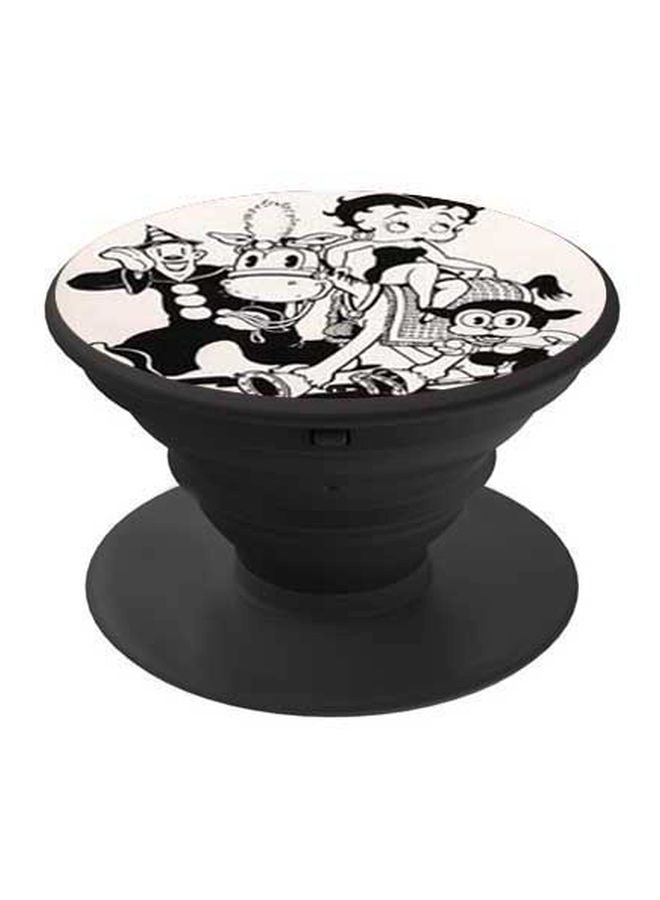 BP Cartoon Printed Pop Socket Phone Holder White/Grey/Black - Image 1