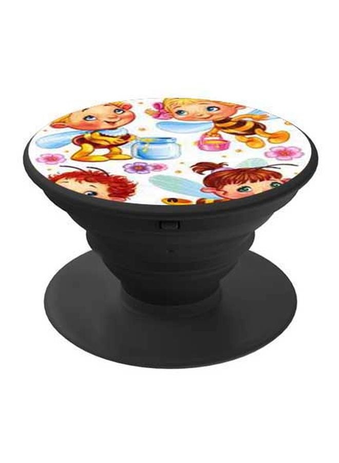 بي بي حامل هاتف على شكل مقبض أصابع منبثق بطبعة رسومات كرتونية أصفر/بني/أسود - Image 1