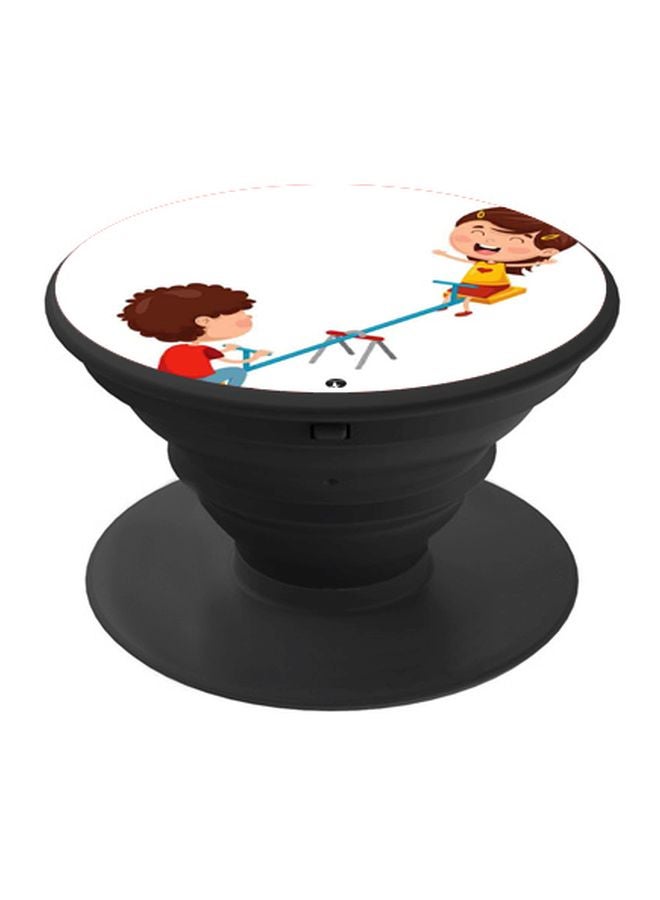 BP Boy And Girl In The Seesaw Printed Pop Socket Phone Holder White/Red/Black - Image 1