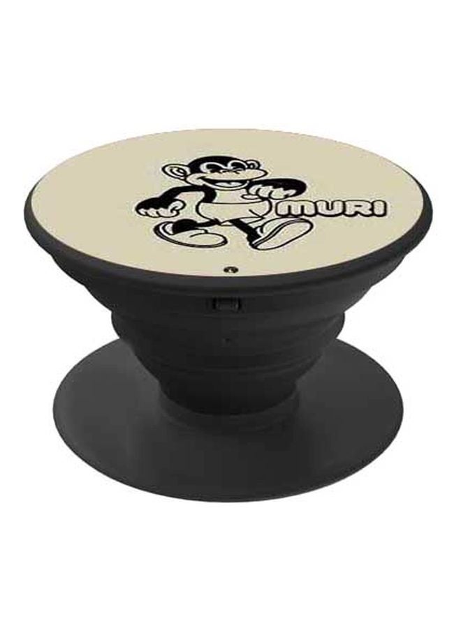 بي بي حامل هاتف منبثق مزين بطبعة بيج / أسود - Image 1