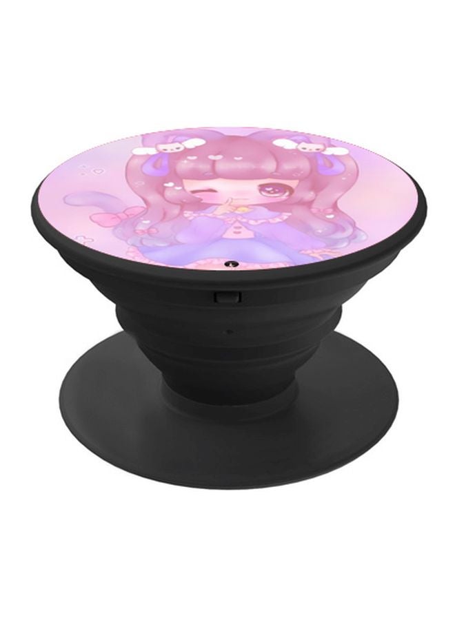 BP Cartoon Printed Pop Socket Phone Holder Pink/Purple/Black - Image 1