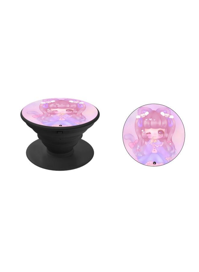 BP Cartoon Printed Pop Socket Phone Holder Pink/Purple/Black - Image 2