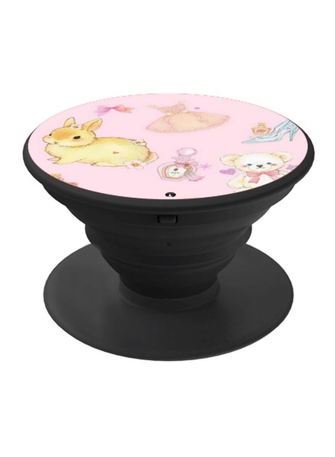 BP Rabbit Printed Pop Socket Phone Holder Pink/Yellow/Black - Image 1
