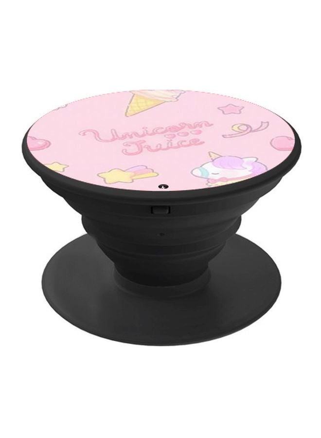 بي بي حامل هاتف بوب سوكيت بطبعة عبارة "Unicorn Juice" وردي/ أصفر/ أسود - Image 1