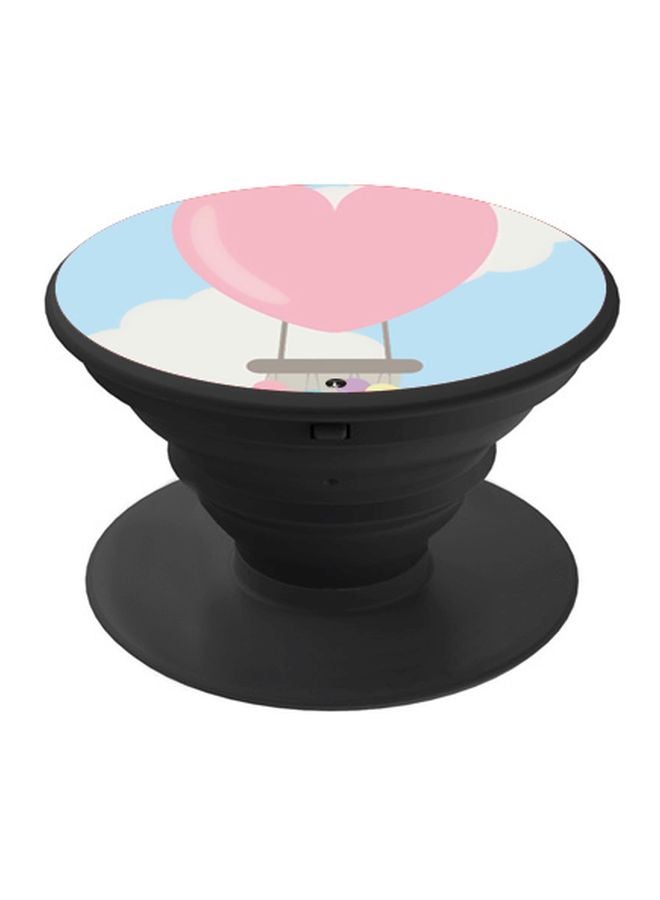 بي بي حامل هاتف بوب سوكيت بطبعة بالون على شكل قلب الأسود/ الوردي/ الأزرق - Image 1