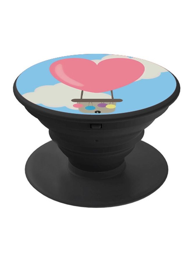 BP Heart Balloon Printed Pop Socket Phone Holder Blue/Pink/Black - Image 1