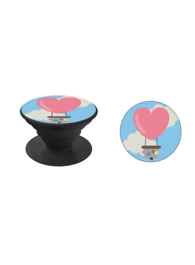 BP Heart Balloon Printed Pop Socket Phone Holder Blue/Pink/Black - Image 2