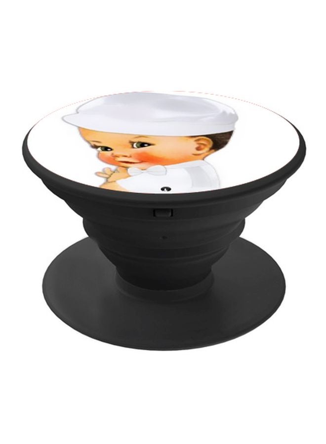 BP Baby Printed Pop Socket Phone Holder White/Beige/Black - Image 1