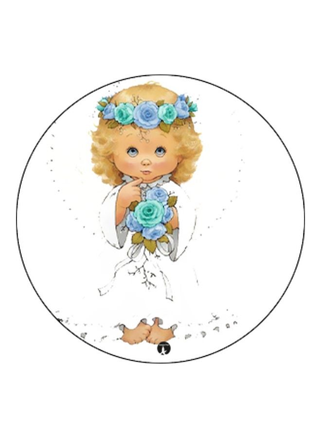 BP Cartoon Baby With Flowers Printed Pop Socket Phone Holder White/Beige/Black - Image 2