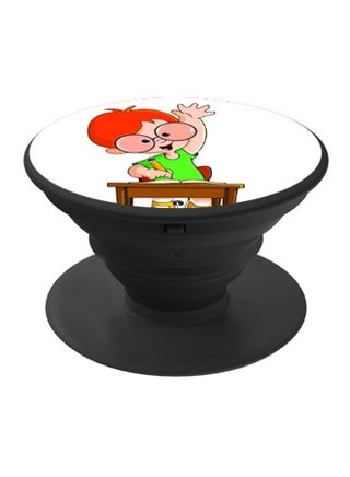 Cartoon Kid Printed Pop Socket Phone Holder White/Green/Black - v1607091650/N42730796A_1