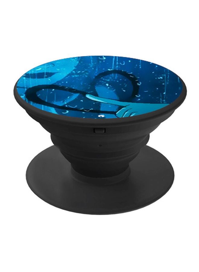 BP Heart Printed Pop Socket Phone Holder Blue/Black - Image 1