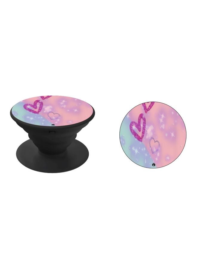 BP Heart Printed Pop Socket Phone Holder Pink/Blue/Black - Image 2
