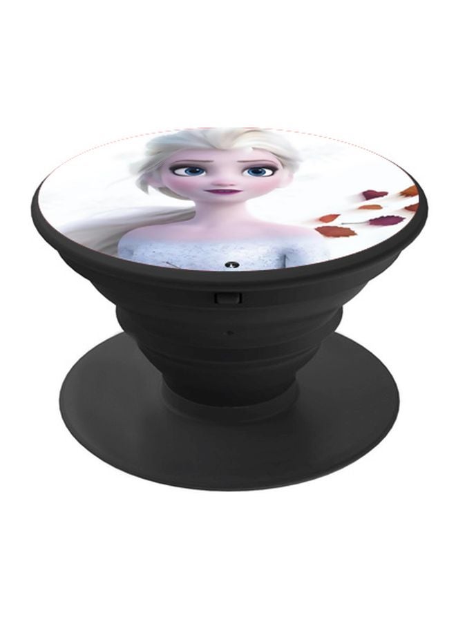 بي بي حامل هاتف بوب سوكيت بطبعة صورة الملكة إلسا من فيلم  "Frozen" أبيض/ بيج/ أسود - Image 1