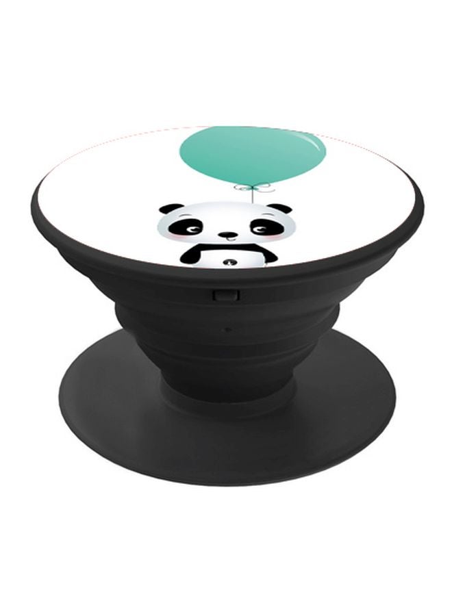 BP Cartoon Panda With Balloon Printed Pop Socket Phone Holder White/Blue/Black - Image 1