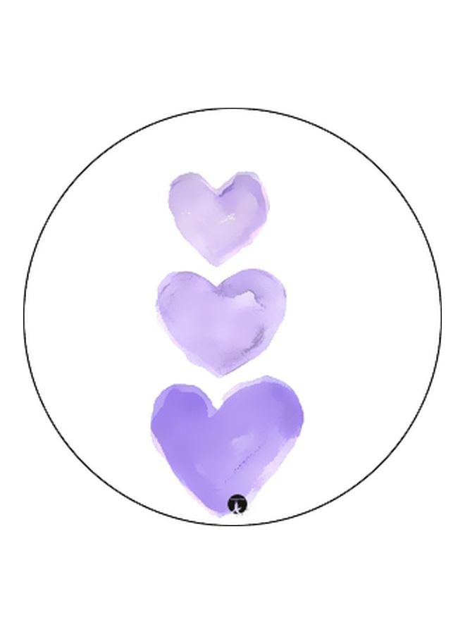 BP Heart Printed Pop Socket Phone Holder White/Purple/Black - Image 2