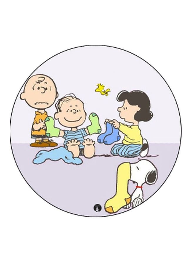 BP Cartoon Printed Pop Socket Phone Holder Purple/Yellow/Black - Image 2