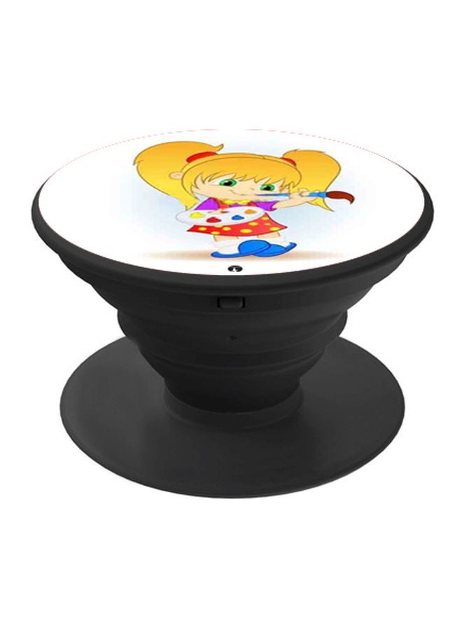 BP Cartoon Printed Pop Socket Phone Holder Yellow/White/Black - Image 1