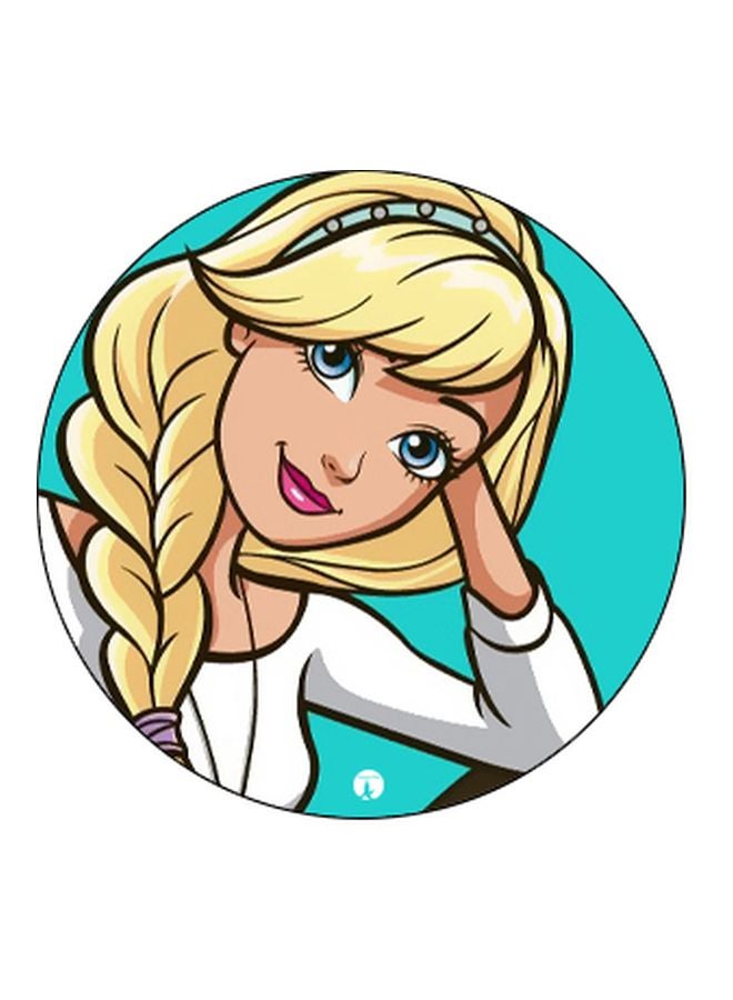 BP Cartoon Girl Printed Pop Socket Phone Holder Green/White/Black - Image 2