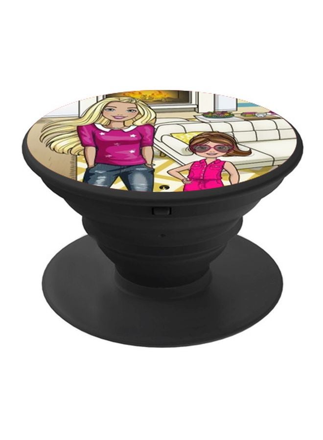 بي بي حامل هاتف بوب سوكيت بطبعة فتاة كرتونية وردي/ أبيض/ بيج - Image 1