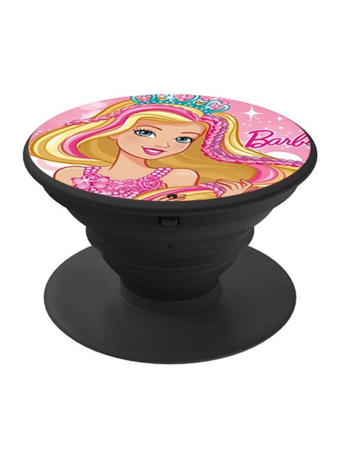 BP Barbie Printed Pop Socket Phone Holder Pink/Yellow/Black - Image 1