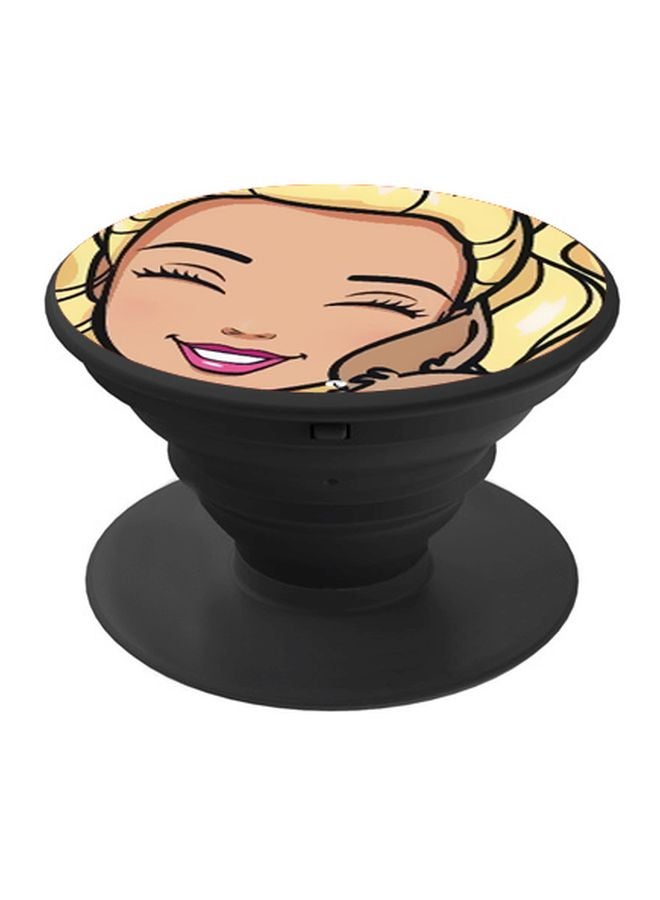 BP Cartoon Printed Pop Socket Phone Holder Beige/Yellow/Black - Image 1