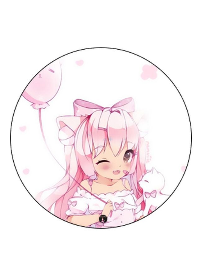 BP Anime Girl Printed Pop Socket Phone Holder Black/White/Pink - Image 2