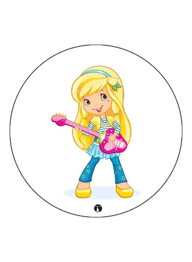 BP Cartoon Girl Printed Pop Socket Phone Holder White/Yellow/Black - Image 2